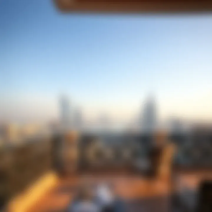 Breathtaking view from a Royal Residence balcony overlooking the Dubai skyline.