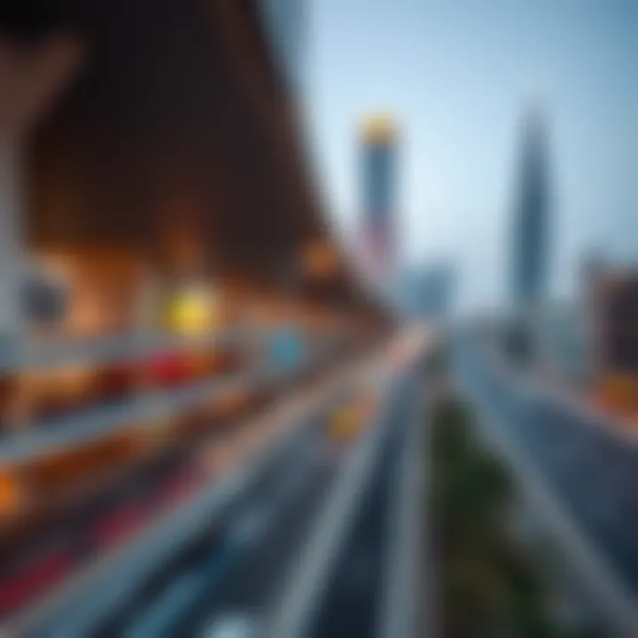 Panoramic view of Sheikh Zayed Road emphasizing accessibility and connectivity