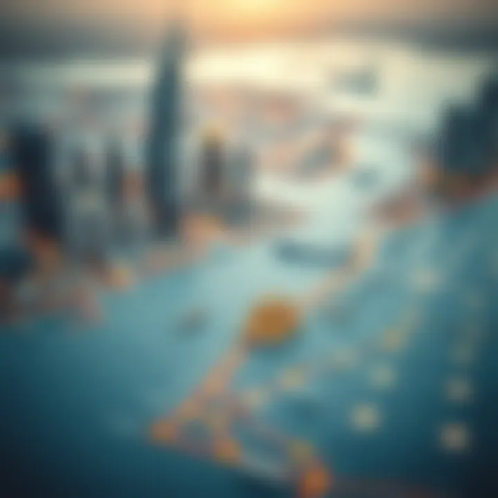 Map highlighting Dubai's real estate hotspots