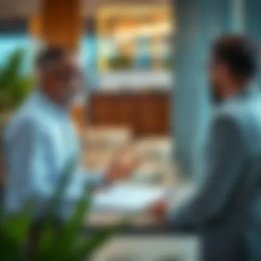 Real estate agent discussing investment opportunities