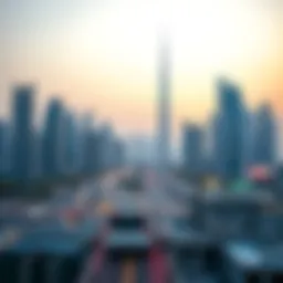 Skyline view of Dubai's iconic skyscrapers