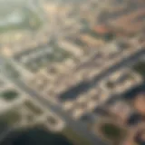 Aerial view of Nad Al Hamar showcasing modern residential projects and green spaces