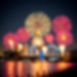 Celebratory fireworks illuminating the sky during UAE National Day