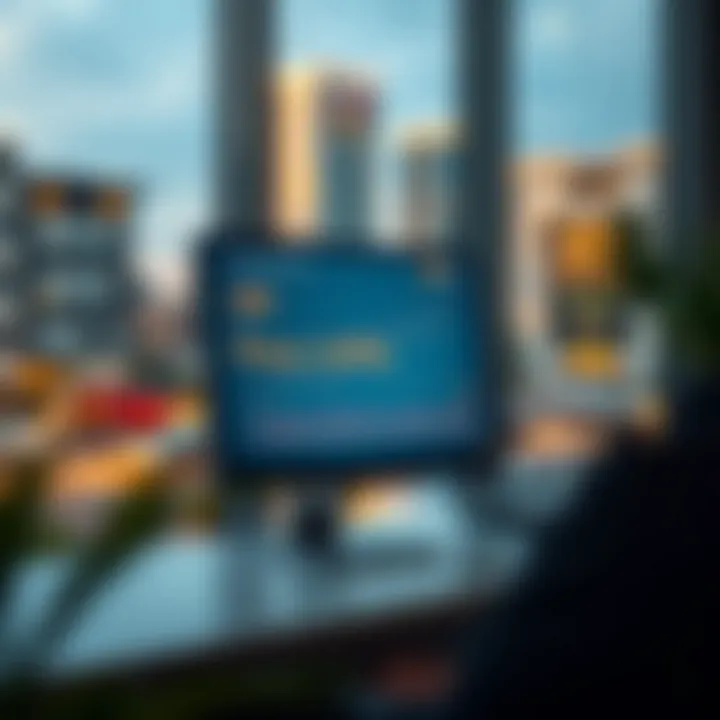 Market trends and analysis on a digital screen