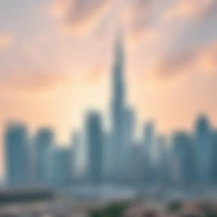 Skyline of Dubai showcasing modern architecture