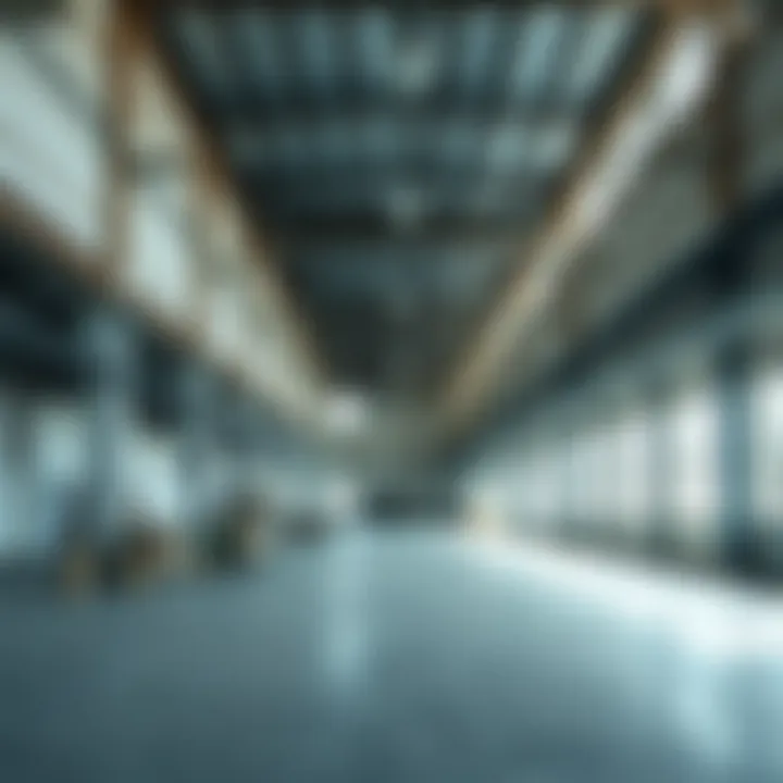 Interior layout of a modern warehouse space