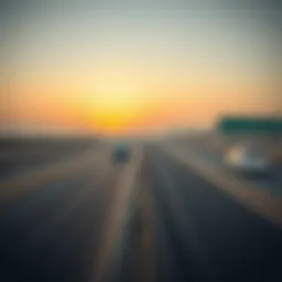 Scenic view of the highway connecting Ras Al Khaimah and Dubai