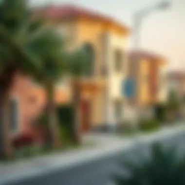 Vibrant neighborhood surrounding Rashidiya Villa with local amenities