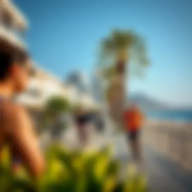 Vibrant Lifestyle at Palm Crescent Vibrant lifestyle scene along the Palm Crescent promenade.