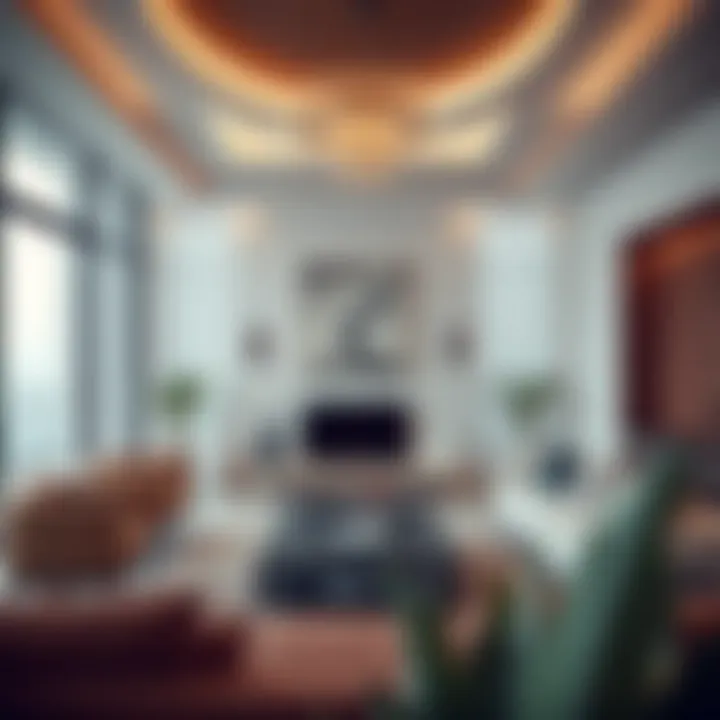 Interior of a villa with modern design elements