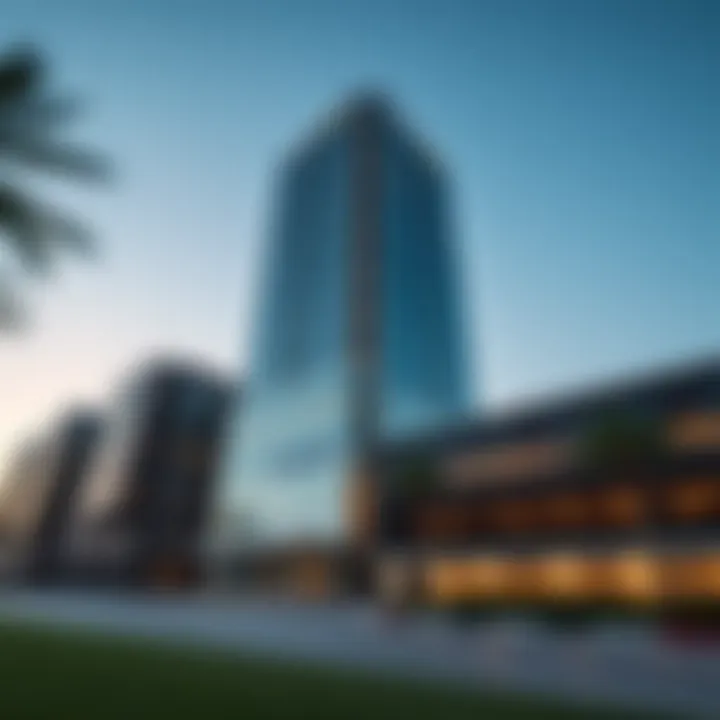 Modern Façade of Trade Center 1 Exterior shot of Trade Center 1 highlighting its modern façade