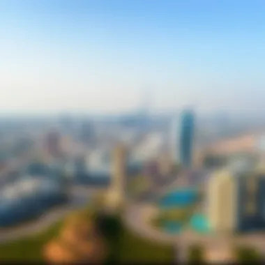 Panoramic view of Dubai skyline Panoramic view of Dubai skyline from Dubai Hills