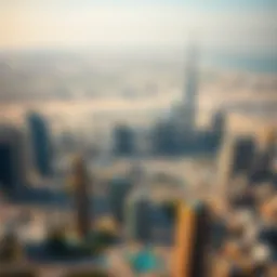 Aerial view of Dubai's skyline showcasing iconic buildings