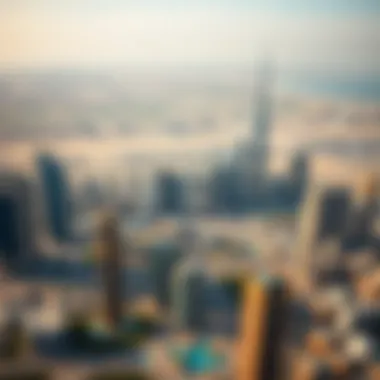 Aerial view of Dubai's skyline showcasing iconic buildings