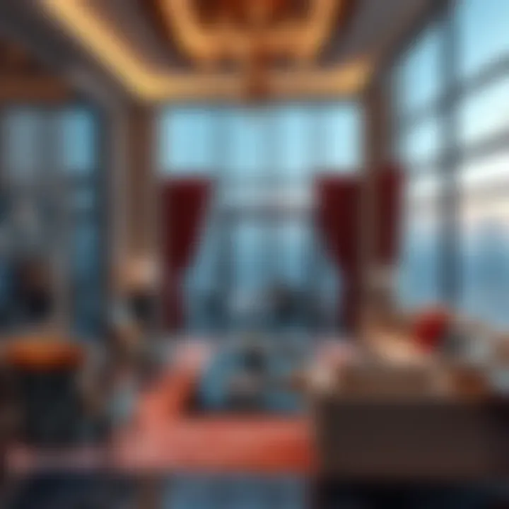 Stylish living room with high-end furnishings and panoramic views