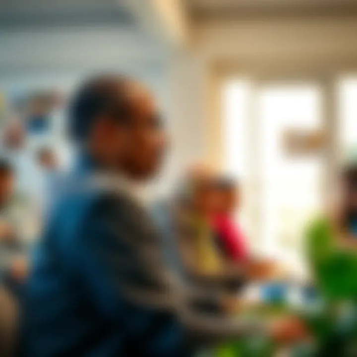 Community members utilizing services at a Tasheel center