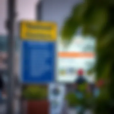 Signage displaying various services offered by Tasheel centers