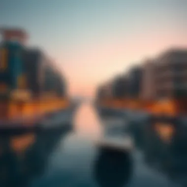 Stunning Waterfront Residential Areas in Dubai Beautiful waterfront view of Dubai's elite residential areas