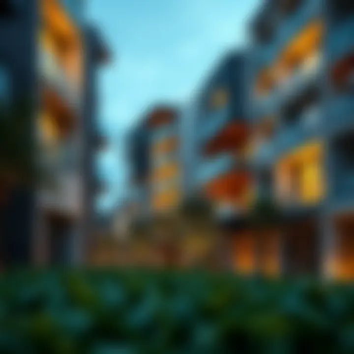 Modern residential buildings in Villanova showcasing architectural diversity