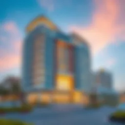 Stunning exterior view of Wasl Port Views Building Two showcasing its modern architecture