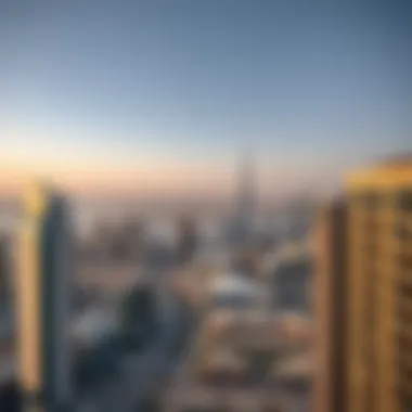 Breathtaking Skyline Views from Wasl Port Views Building Two Panoramic view from Wasl Port Views Building Two showcasing Dubai's skyline