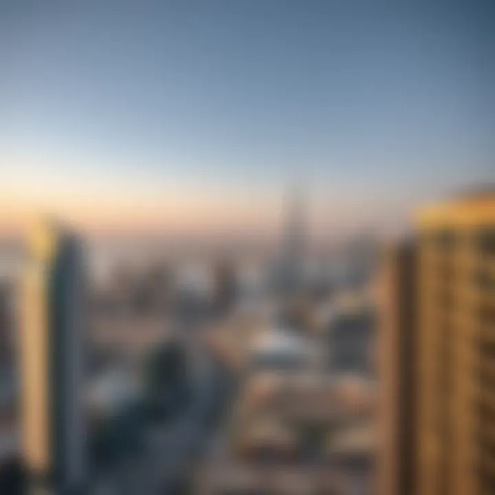 Breathtaking Skyline Views from Wasl Port Views Building Two Panoramic view from Wasl Port Views Building Two showcasing Dubai's skyline